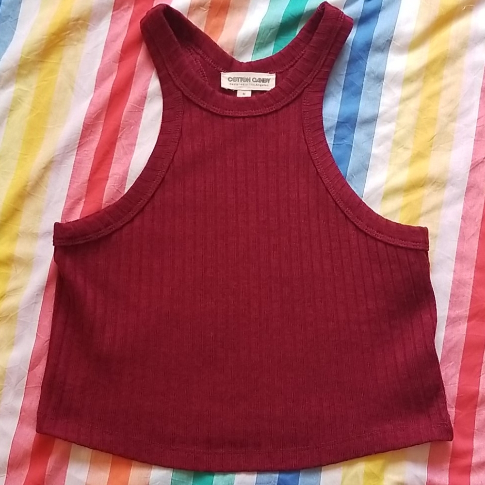 Ribbed Crop Racer Back Top